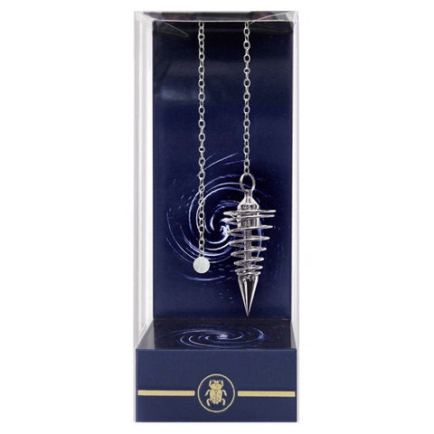 Lo Scarabeo Deluxe Silver Spiral Pendulum with Velvet Bag for Divination