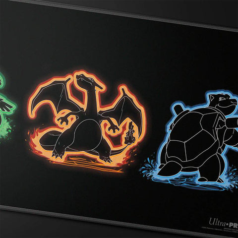 Ultra Pro Neon Kanto Foil Playmat Pokémon TCG Venusaur Charizard Blastoise